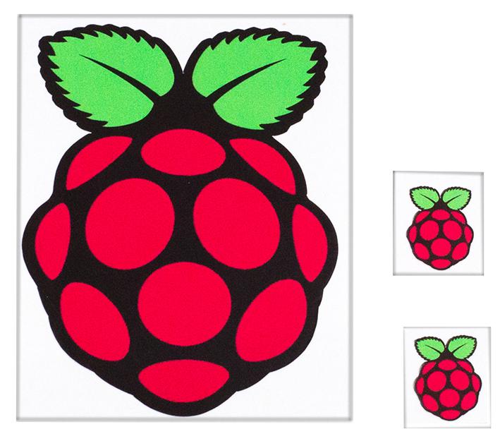 RASPBERRY-PI STICKERS-SML-10 Stickers, Raspberry Pi, Small, Pk10