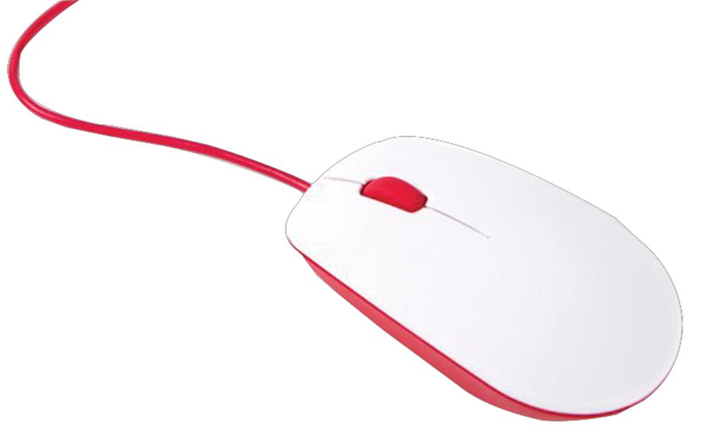 RASPBERRY-PI RPI-MOUSE-RED/WHITE Raspberry Pi Mouse, Red/White